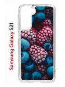 Чехол-накладка Samsung Galaxy S21 (594685) Kruche PRINT Fresh berries