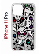 Чехол-накладка iPhone 11 Pro Kruche Print Angry Cats