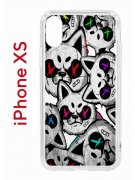 Чехол-накладка Apple iPhone XS (580677) Kruche PRINT Angry Cats