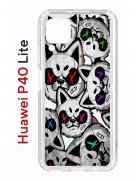 Чехол-накладка Huawei P40 Lite  (588940) Kruche PRINT Angry Cats