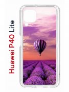 Чехол-накладка Huawei P40 Lite Kruche Print Лавандовый рай
