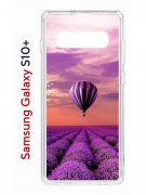 Чехол-накладка Samsung Galaxy S10+ Kruche Print Лавандовый рай