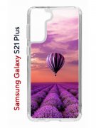 Чехол-накладка Samsung Galaxy S21 Plus Kruche Print Лавандовый рай