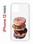 Чехол-накладка iPhone 12 mini Kruche Print Donuts