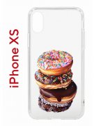 Чехол-накладка iPhone X/XS Kruche Print Donuts