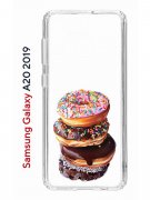 Чехол-накладка Samsung Galaxy A20 2019/A30 2019 Kruche Print Donuts