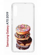 Чехол-накладка Samsung Galaxy A70 2019 Kruche Print Donuts