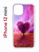 Чехол-накладка iPhone 12 mini Kruche Print Pink heart