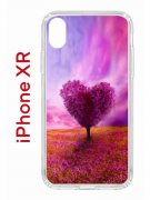 Чехол-накладка iPhone XR Kruche Print Pink heart