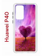 Чехол-накладка Huawei P40 (583862) Kruche PRINT Pink heart