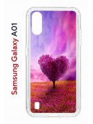 Чехол-накладка Samsung Galaxy A01/A015 Kruche Print Pink heart