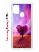 Чехол-накладка Samsung Galaxy A21S (587676) Kruche PRINT Pink heart
