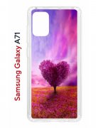 Чехол-накладка Samsung Galaxy A71 Kruche Print Pink heart
