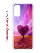 Чехол-накладка Samsung Galaxy S20 Kruche Print Pink heart