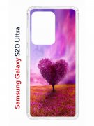 Чехол-накладка Samsung Galaxy S20 Ultra (582689) Kruche PRINT Pink heart