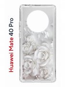 Чехол-накладка Huawei Mate 40 Pro (593961) Kruche PRINT White roses