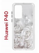 Чехол-накладка Huawei P40 Kruche Print White roses