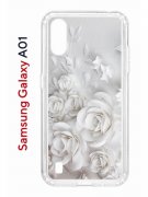 Чехол-накладка Samsung Galaxy A01/A015 (583858) Kruche PRINT White roses