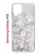Чехол-накладка Samsung Galaxy A12 Kruche Print White roses