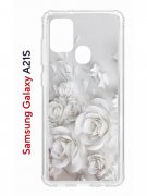 Чехол-накладка Samsung Galaxy A21S (587676) Kruche PRINT White roses