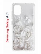 Чехол-накладка Samsung Galaxy A51 Kruche Print White roses
