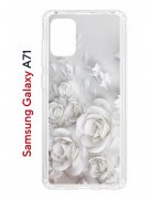 Чехол-накладка Samsung Galaxy A71 Kruche Print White roses