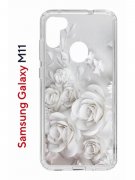 Чехол-накладка Samsung Galaxy M11/A11 Kruche Print White roses