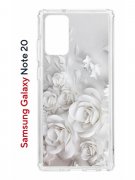 Чехол-накладка Samsung Galaxy Note 20 Kruche Print White roses