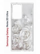 Чехол-накладка Samsung Galaxy Note 20 Ultra Kruche Print White roses
