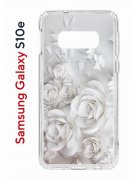 Чехол-накладка Samsung Galaxy S10e Kruche Print White roses