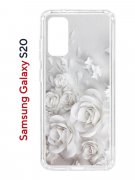 Чехол-накладка Samsung Galaxy S20 Kruche Print White roses
