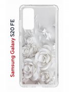 Чехол-накладка Samsung Galaxy S20 FE Kruche Print White roses