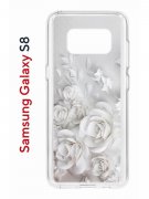 Чехол-накладка Samsung Galaxy S8 Kruche Print White roses