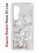 Чехол-накладка Xiaomi Mi Note 10 Lite Kruche Print White roses