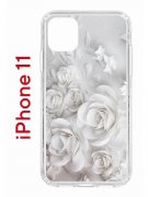 Чехол-накладка iPhone 11 Kruche Print White roses