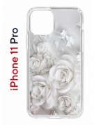 Чехол-накладка iPhone 11 Pro Kruche Print White roses