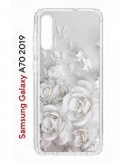 Чехол-накладка Samsung Galaxy A70 2019 Kruche Print White roses