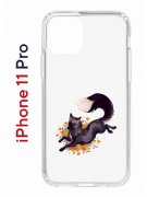 Чехол-накладка iPhone 11 Pro Kruche Print Fox