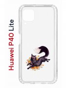 Чехол-накладка Huawei P40 Lite  (588940) Kruche PRINT Fox