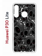 Чехол-накладка Huawei P30 Lite/Honor 20S/Honor 20 Lite/Nova 4e Kruche Print Skull gray