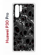 Чехол-накладка Huawei P30 Pro (580674) Kruche PRINT Skull gray