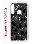 Чехол-накладка Huawei Y6p 2020 (588946) Kruche PRINT Skull gray