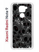 Чехол-накладка Xiaomi Redmi Note 9 Kruche Print Skull gray