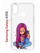 Чехол-накладка Samsung Galaxy A10S (582671) Kruche PRINT Pink Hair