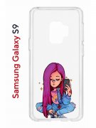 Чехол-накладка Samsung Galaxy S9  (580669) Kruche PRINT Pink Hair