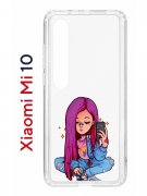 Чехол-накладка Xiaomi Mi 10 (593959) Kruche PRINT Pink Hair