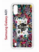 Чехол-накладка Samsung Galaxy A01/A015 (583858) Kruche PRINT Music
