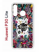 Чехол-накладка Huawei P30 Lite (585137) Kruche PRINT Music