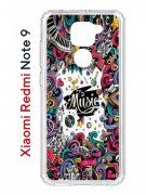 Чехол-накладка Xiaomi Redmi Note 9 Kruche Print Music