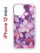 Чехол-накладка iPhone 12 mini Kruche Print Гортензия